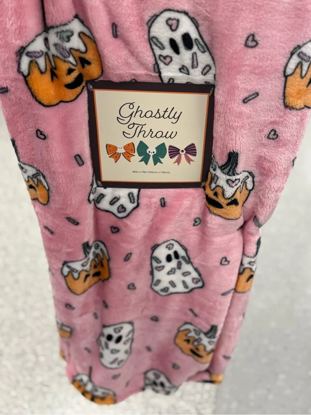 Blanket - Pink Ghost & Pumpkin Print